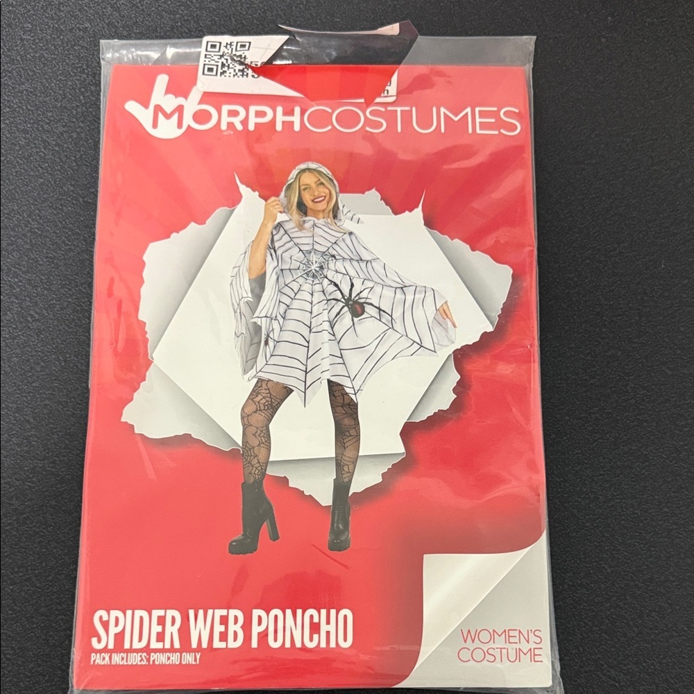 Spider Web Poncho - Black and White